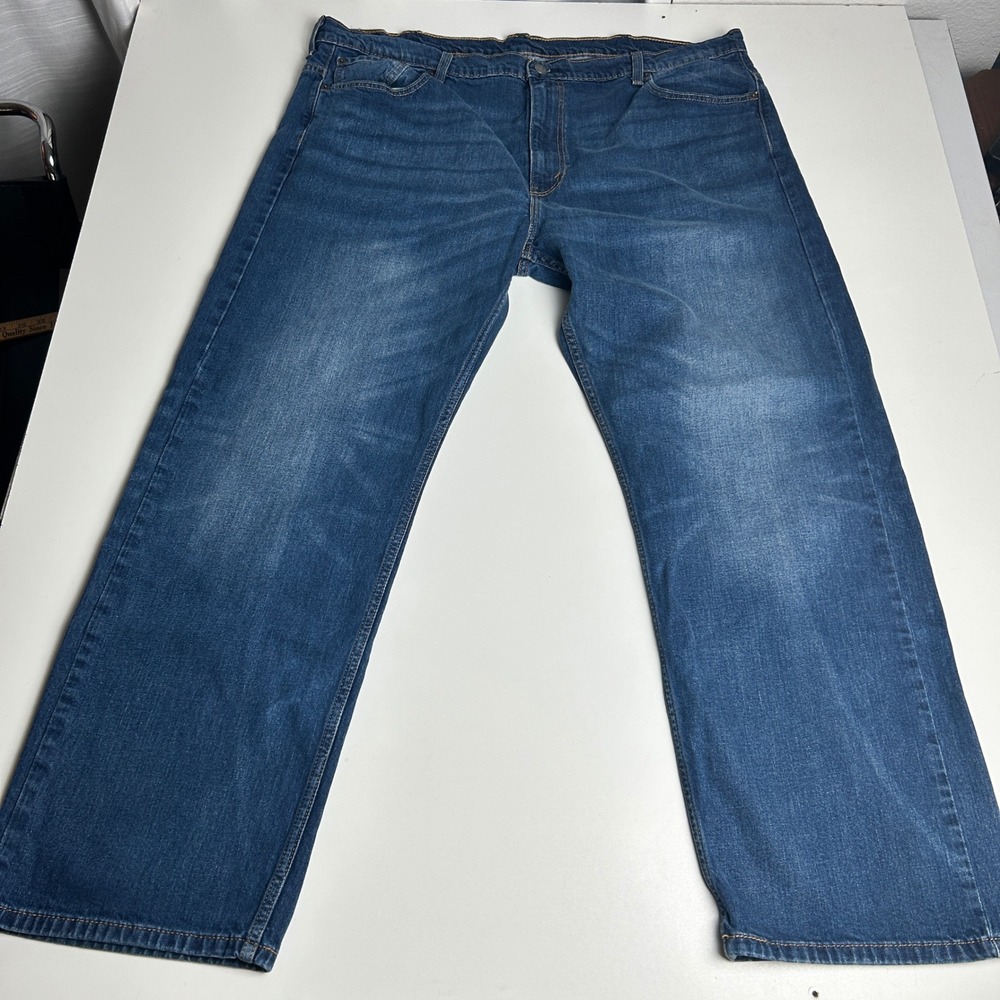 Levi's 569 Loose Straight Jeans Mens 44x32 Medium Wash Blue Denim Pants